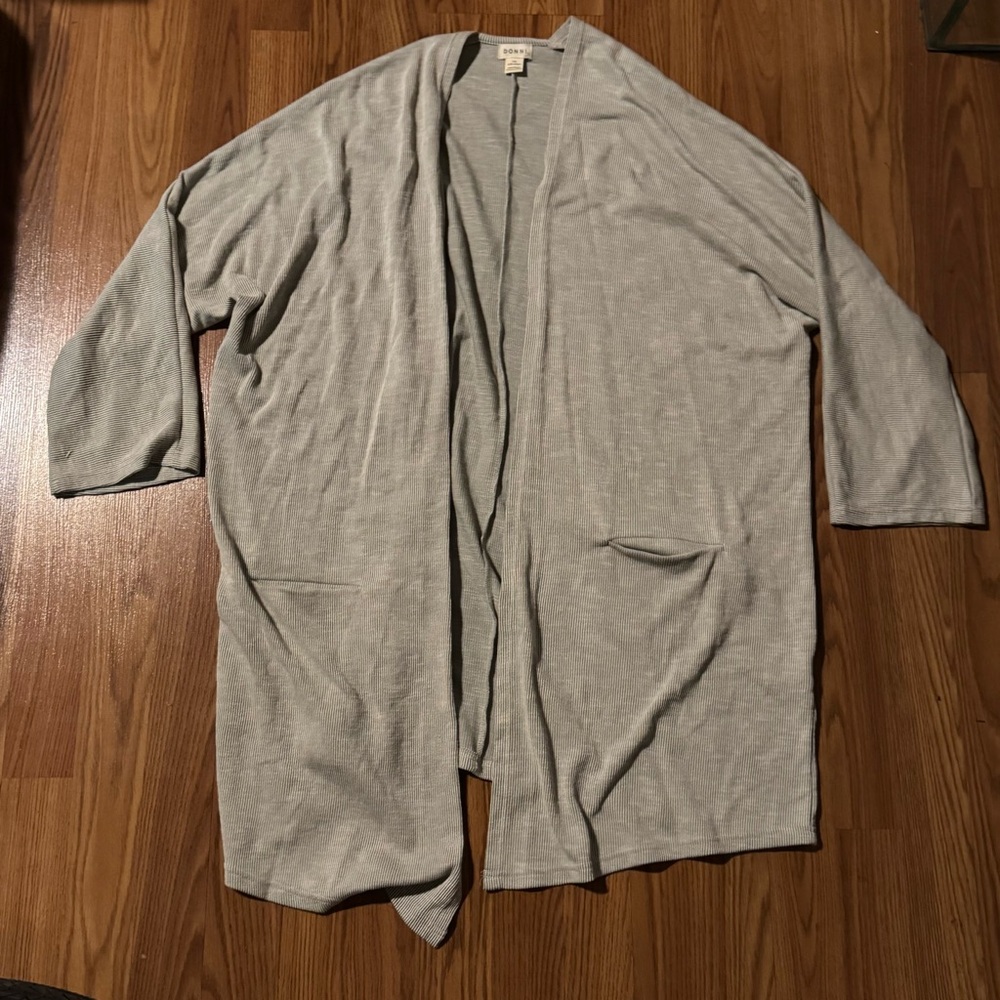 Donni‎ by Anthropologie Gray Open Front Cardigan Lounge Relaxed Oversized